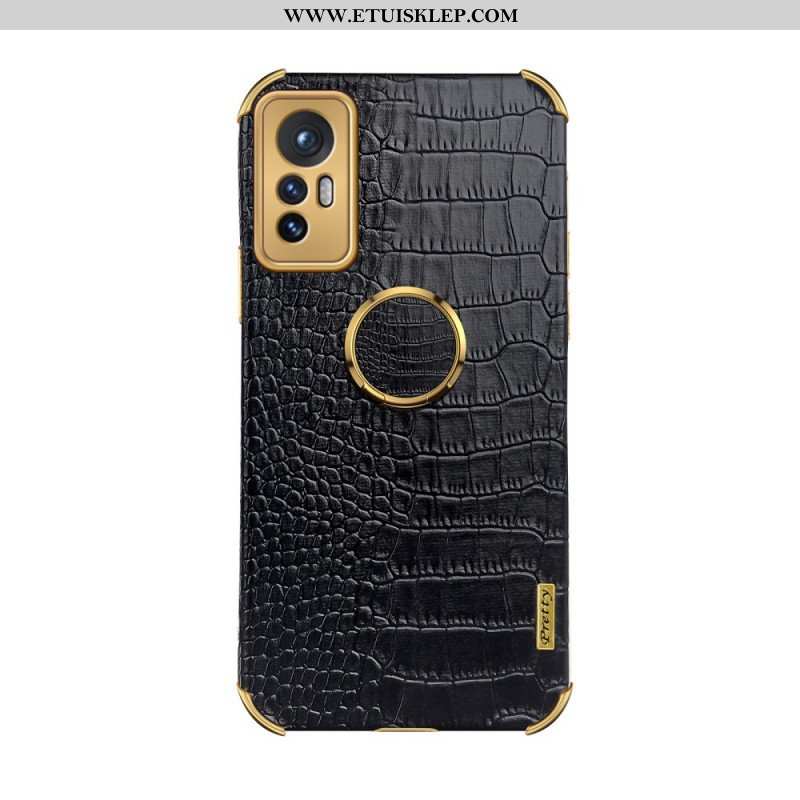 Futerały do Xiaomi 12 / 12X Wsparcie Pierścienia Z Efektem Skóry Krokodyla
